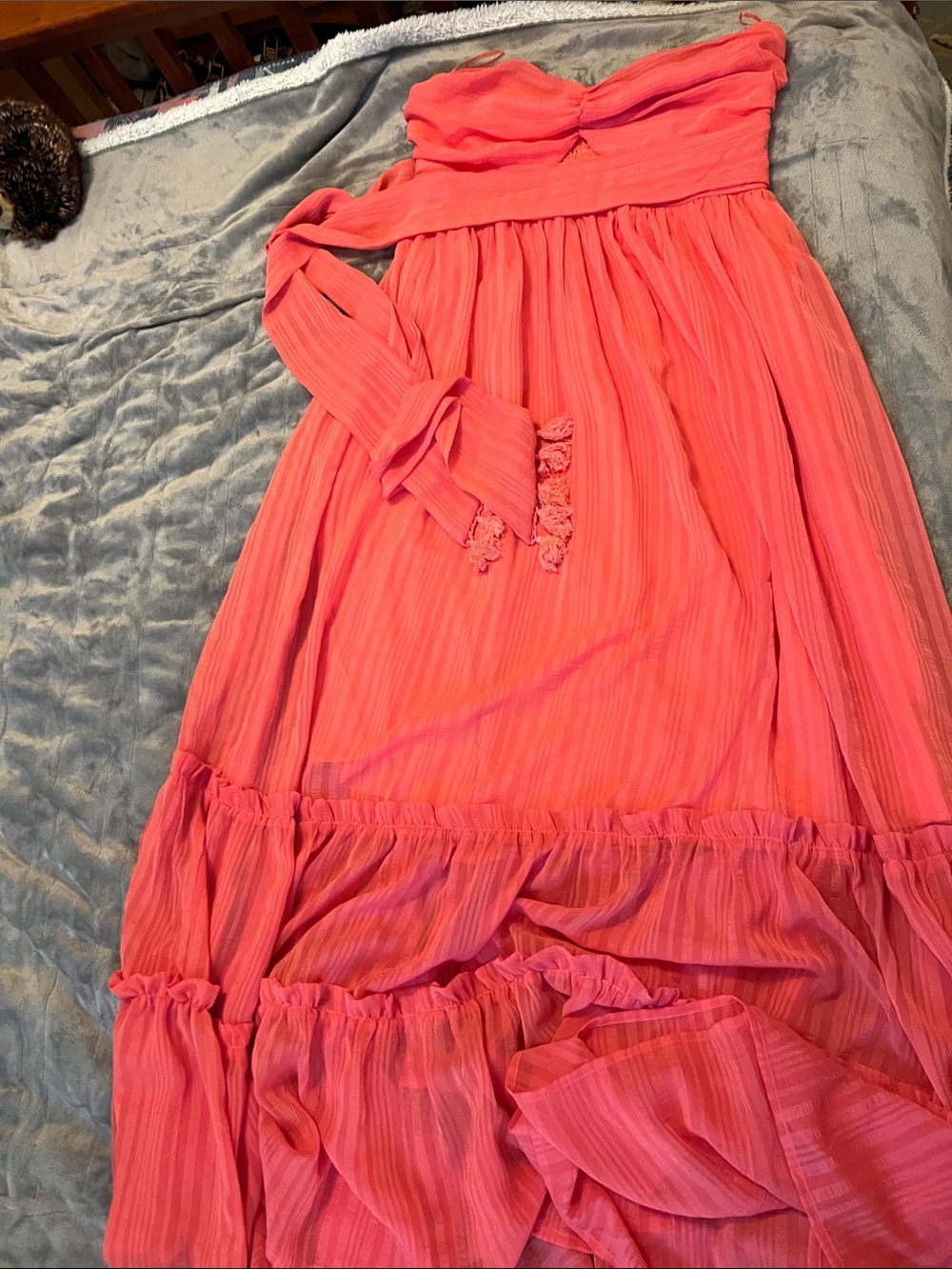 AEOM Coral-Pink Strapless Maxi size large